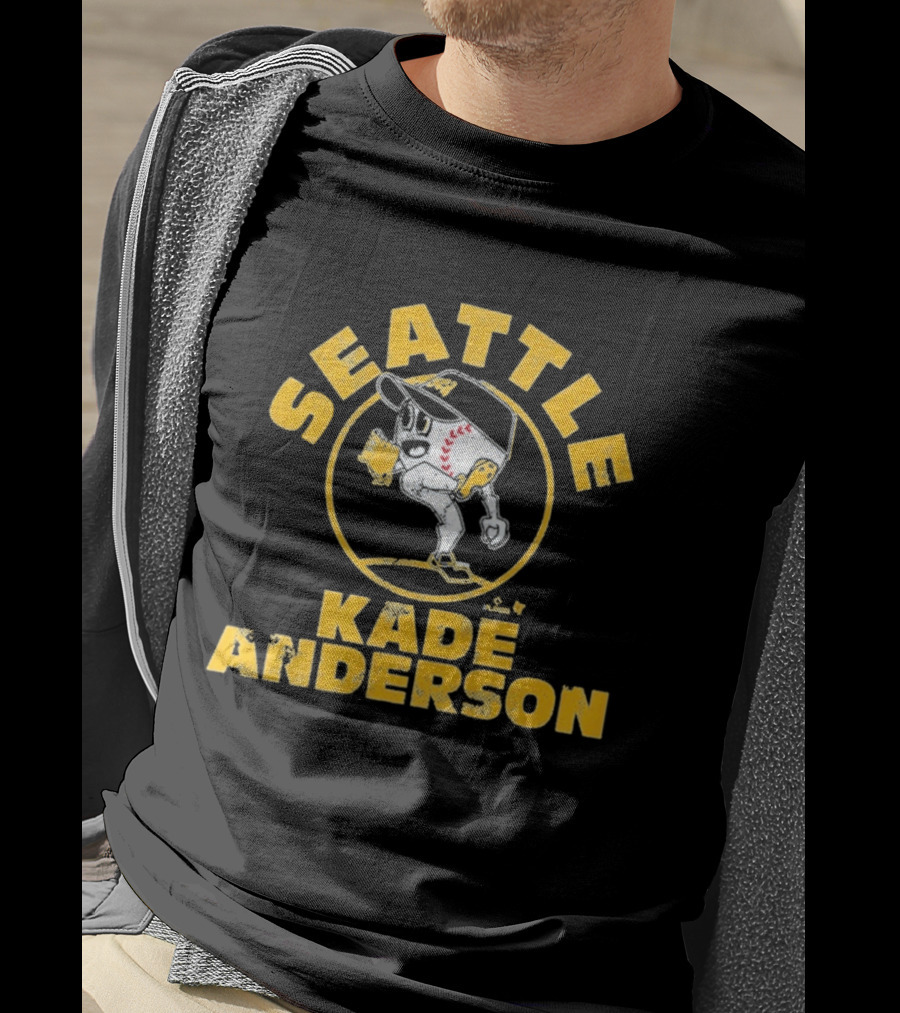 Seattle Kade Anderson Vintage Baseball Motif T-Shirt