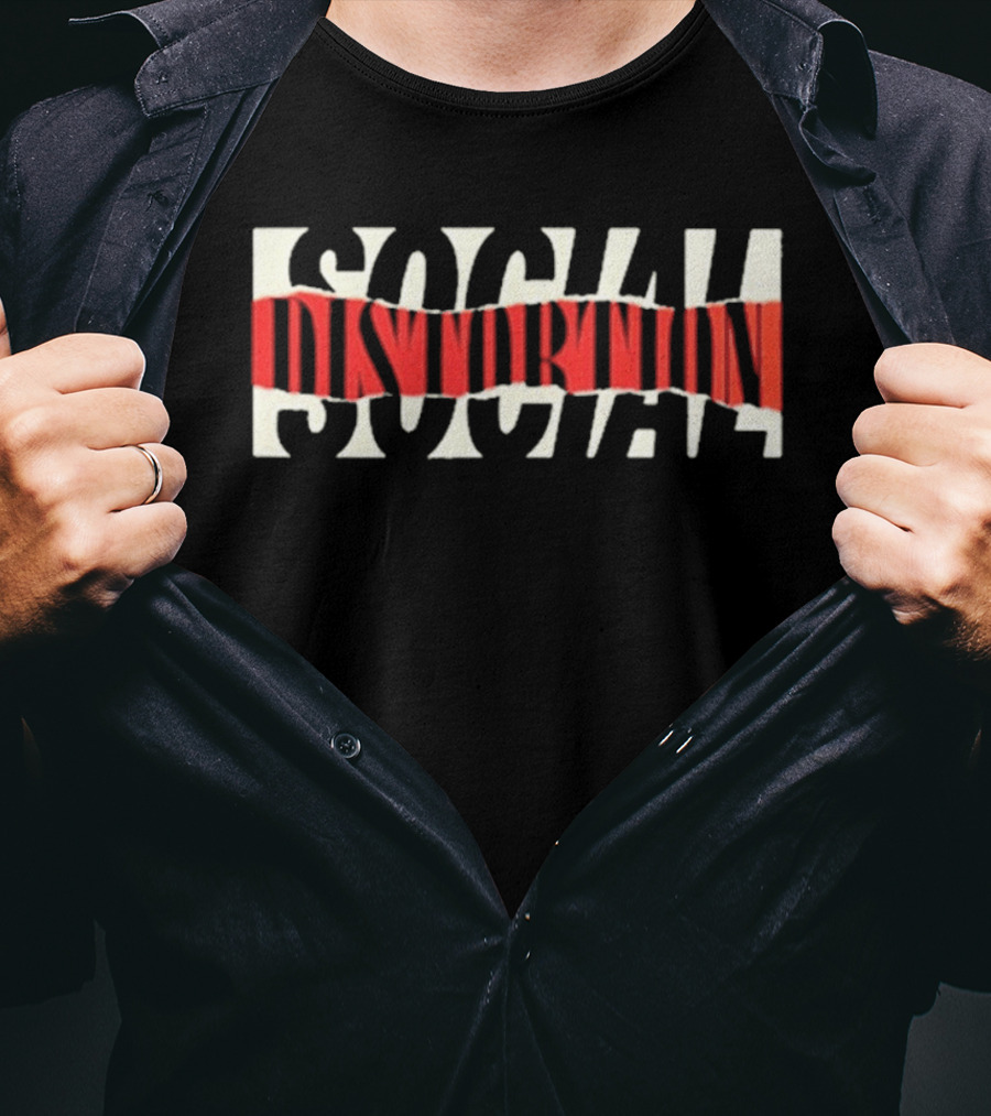 Social Distortion Torn White And Red T-Shirt