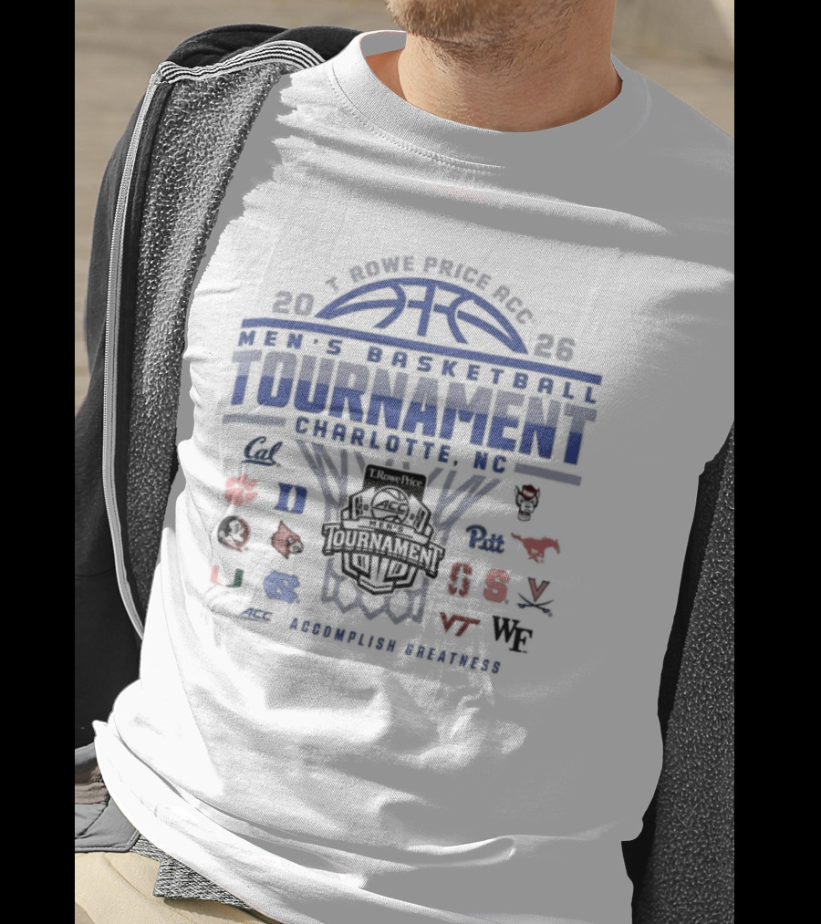 2026 T. Rowe Price ACC Men's Basketball Tournament Charlotte North Carolina March Madness Teams T-Shirt