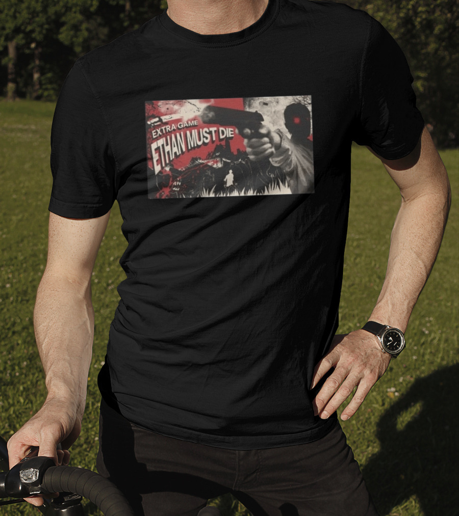 Extra Game Ethan Must Die Zombie Survival Horror Gunman Scene T-Shirt