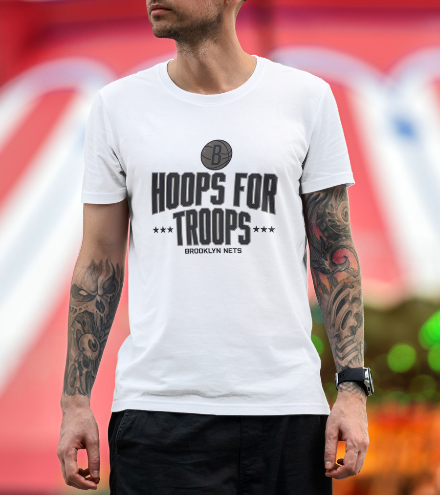 Brooklyn Nets Hoops for Troops 2025 NBA Basketball Event T-Shirt