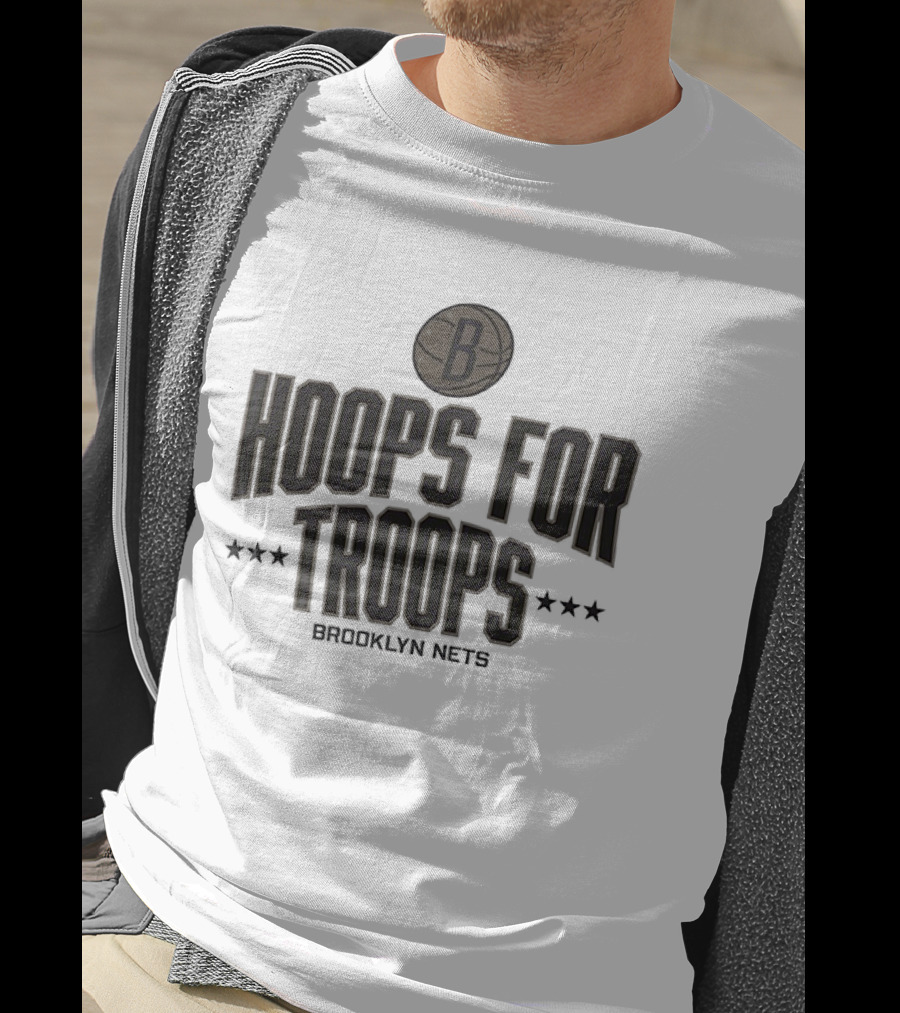 Brooklyn Nets Hoops For Troops 2025 NBA Basketball Event T-Shirt