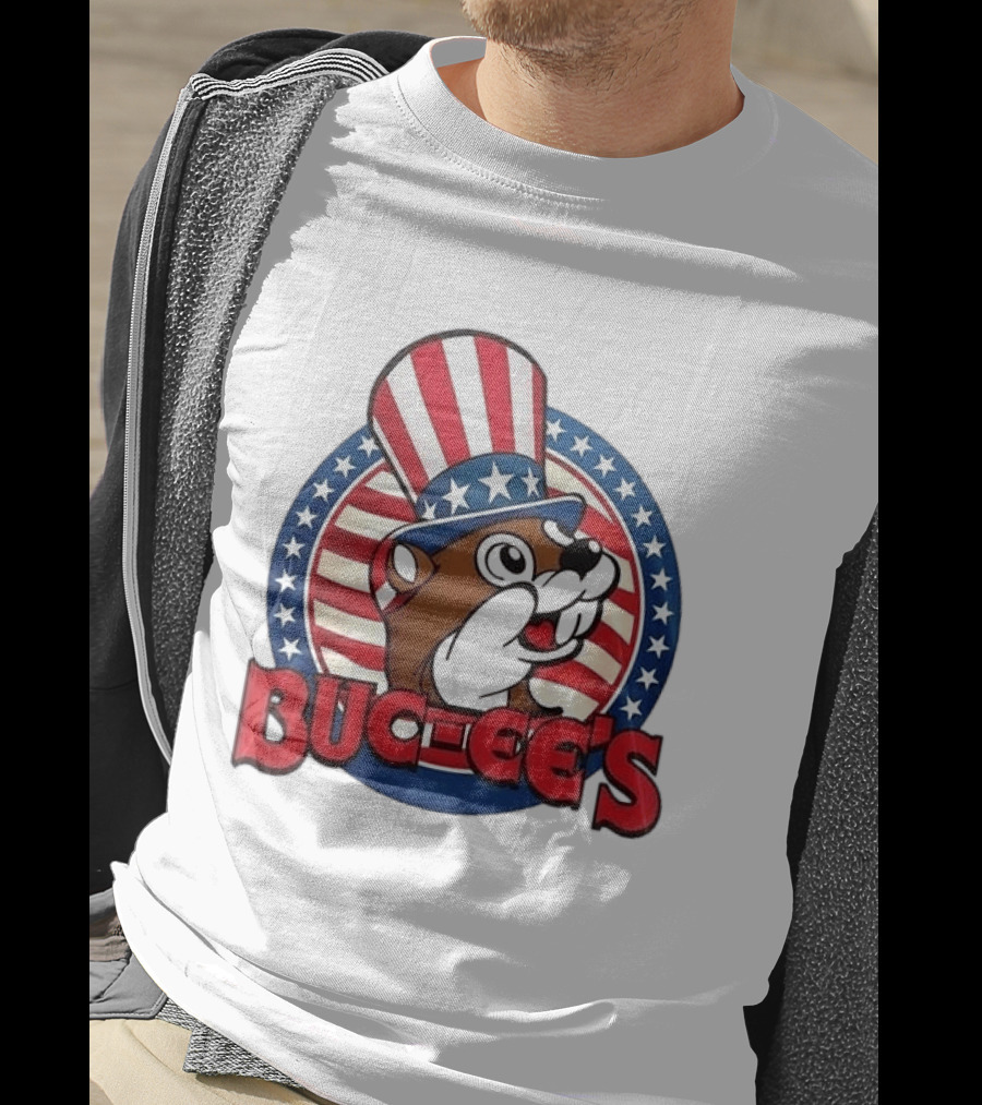 Buc Ee's Patriotic Uncle Sam Beaver USA Stars And Stripes 250th Anniversary T-Shirt