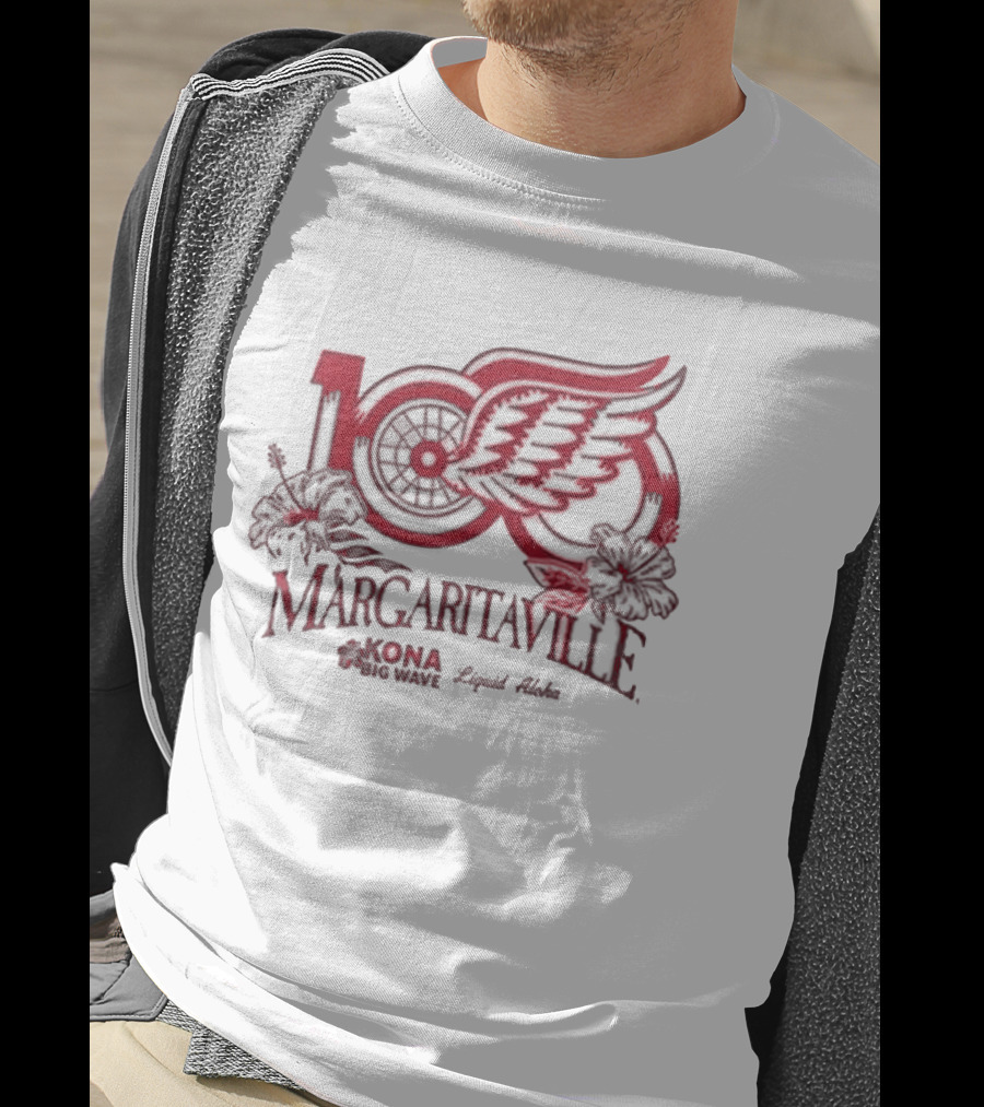 Detroit Red Wings Margaritaville 2026 Corona Hockey Collaboration T-Shirt