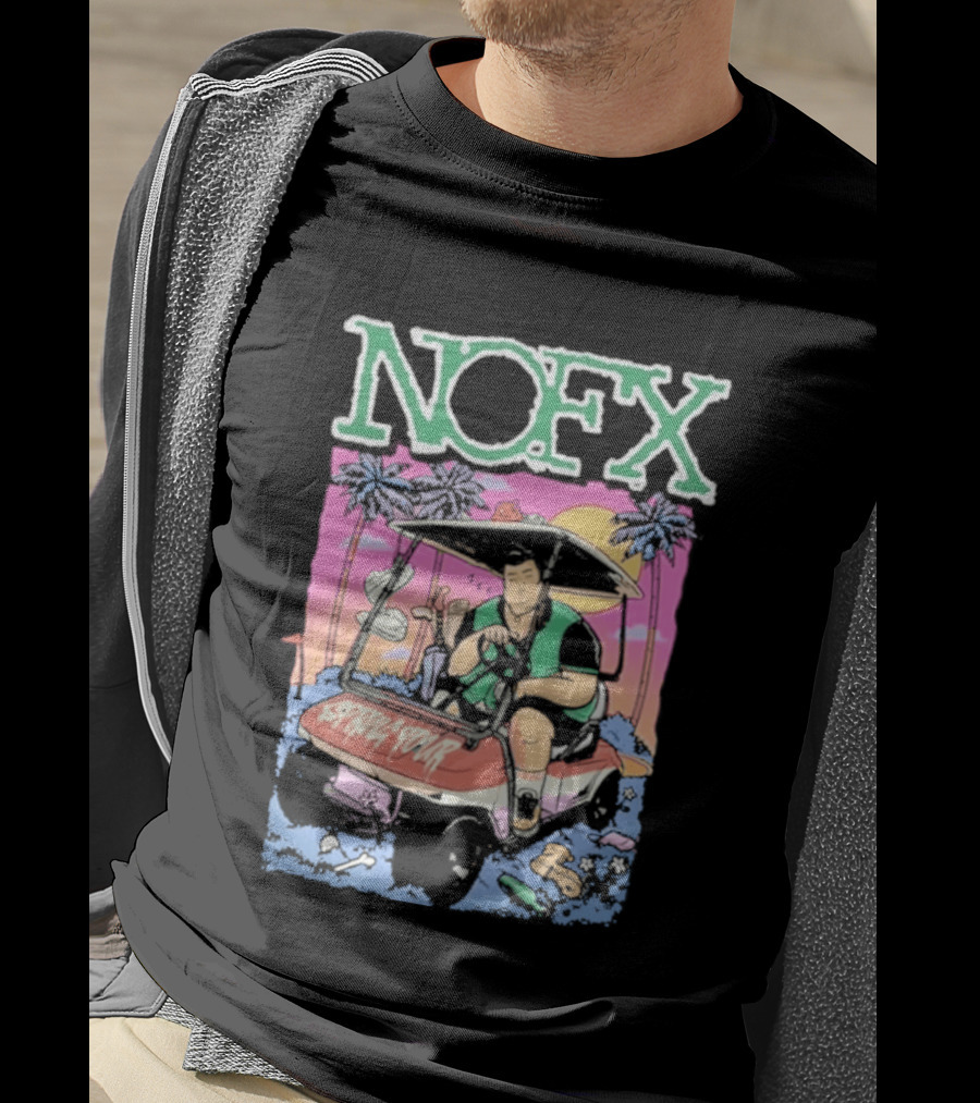NOFX Mattersville Country Club Punk Rock Album Art Style Golf Cart Scene T-Shirt