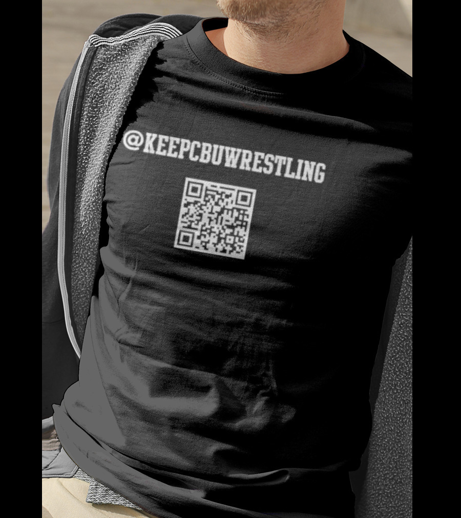 Keep CBU Wrestling QR Code Opposing Teams T-Shirt