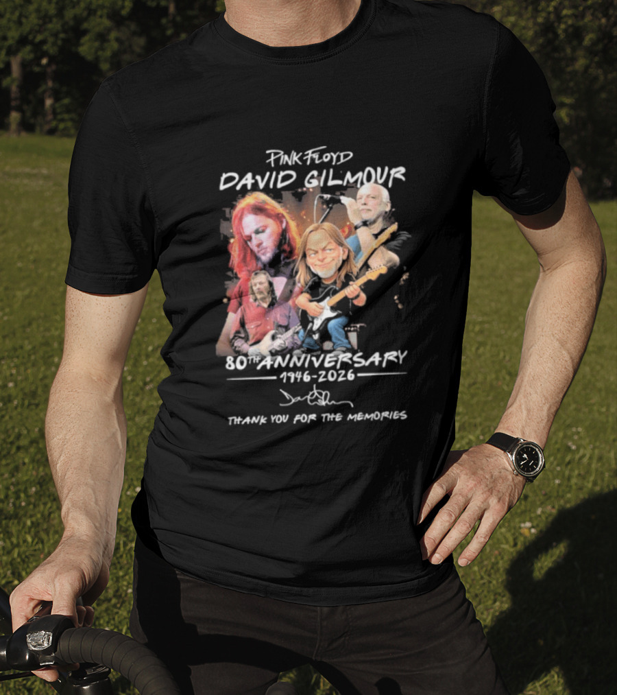 Pink Floyd David Gilmour 80th Anniversary 1946 2026 Thank You For The Memories T-Shirt