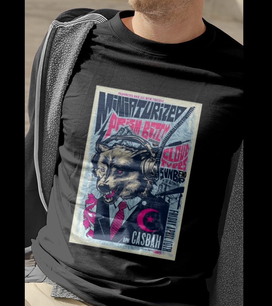 Miniaturized Presents Prism Bitch Cloud Types Sunbend Live At Casbah April 10 2026 T-Shirt