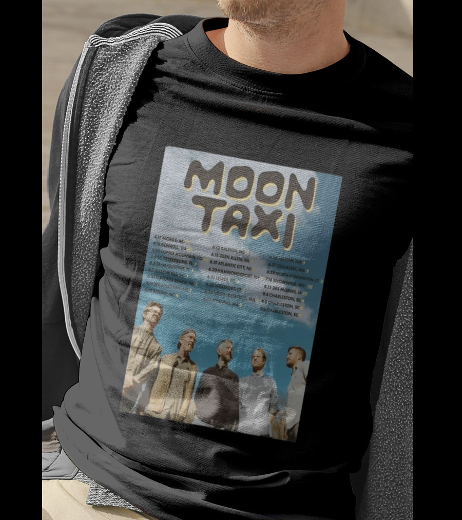 Moon Taxi 2026 Summer Tour Dates With Band Photo Sky T-Shirt