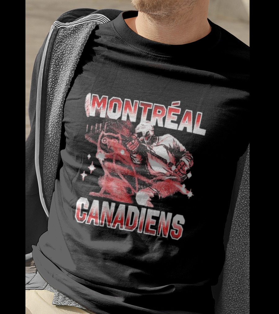 NHL Montreal Canadiens Hockey Goalie Retro Style Red And White T-Shirt
