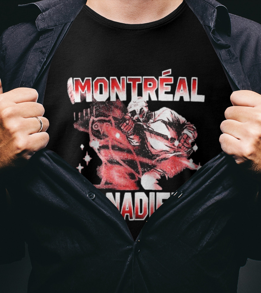 NHL Montreal Canadiens Hockey Goalie Retro Style Red And White T-Shirt