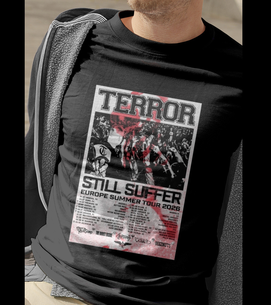 TERROR Still Suffer Europe Summer Tour 2026 With Stick To Your Guns And The Ghost Inside T-Shirt