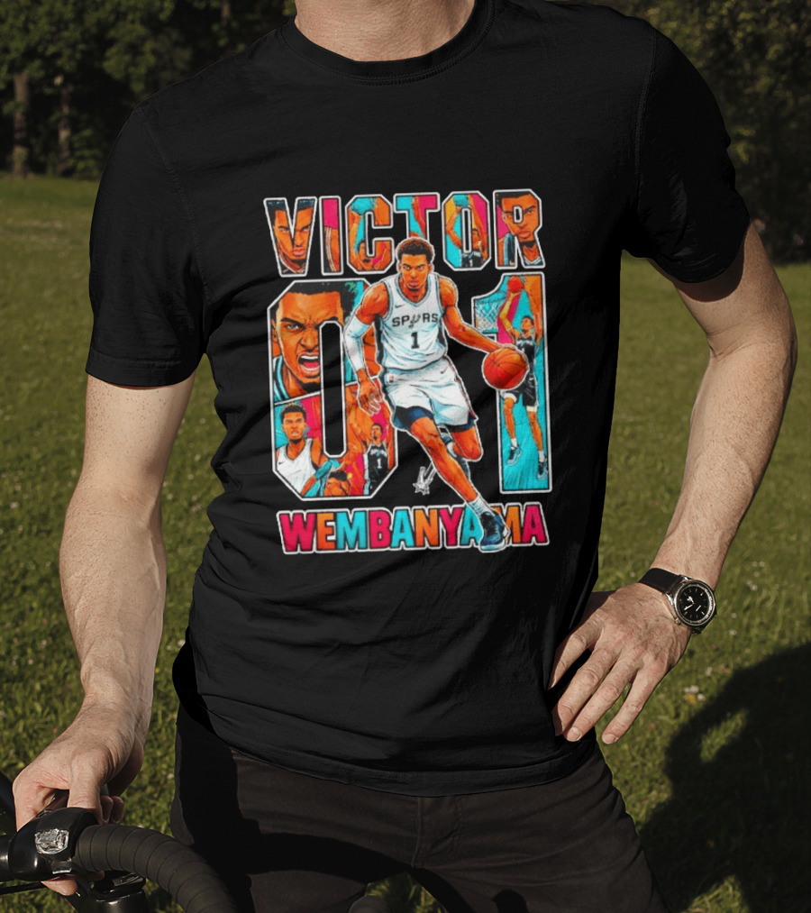 Victor Wembanyama No 1 San Antonio Spurs Comic Fiesta T-Shirt