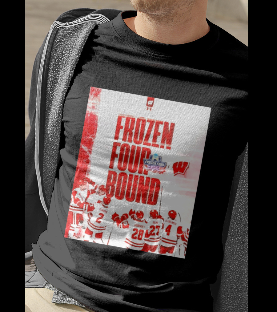 Frozen Four Bound Wisconsin Badgers Men's Ice Hockey Team Celebration T-Shirt