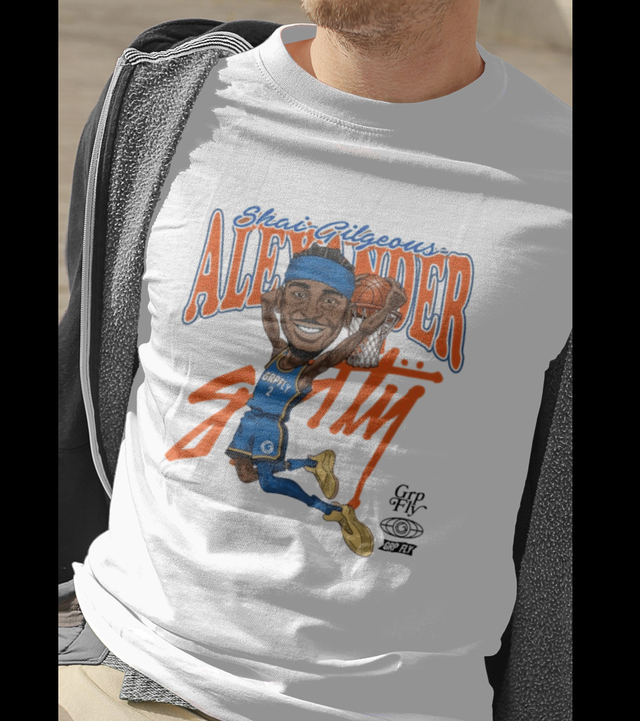 Shai Gilgeous Alexander Oklahoma City Basketball Dunk By Grip Fly T-Shirt