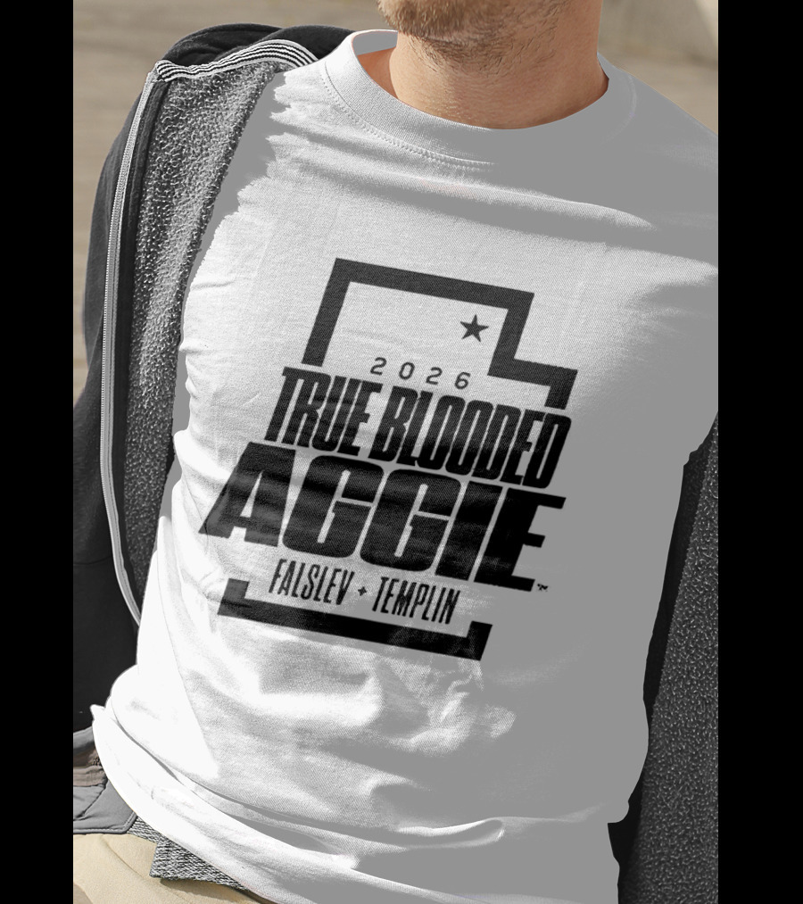 True Blooded Aggie Falslev Templin 2026 Utah State Outline Star T-Shirt