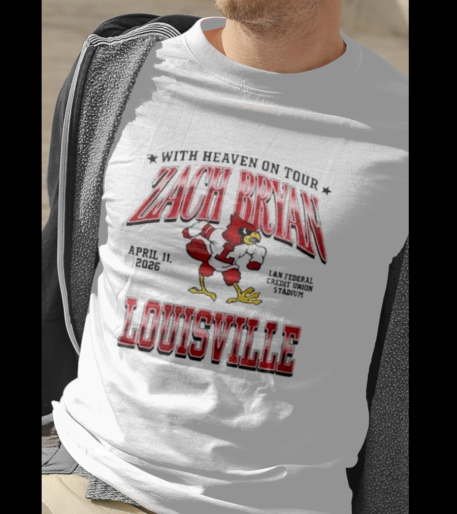 Zach Bryan With Heaven On Tour April 11 2024 L&N Federal Credit Union Stadium Louisville T-Shirt