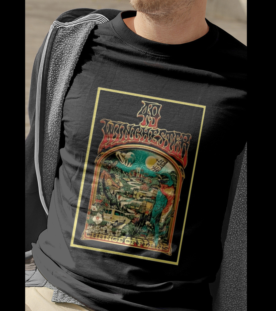 49 Winchester Change Of Plans Psychedelic Nature Cityscape Bird Van Moonflower T-Shirt