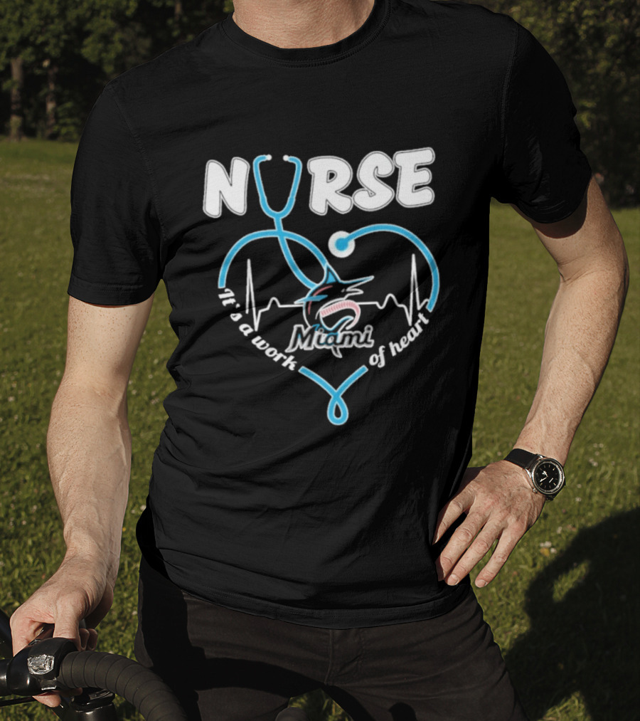 Nurse It's A Work Of Heart Miami Stethoscope 2026 T-Shirt