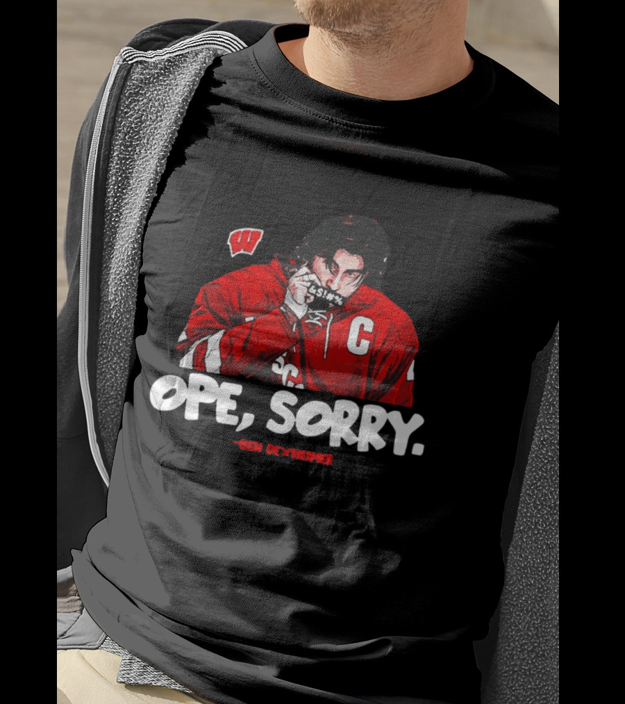 Ben Dexheimer Wisconsin Badgers Ope Sorry Caricature C Hockey Player T-Shirt
