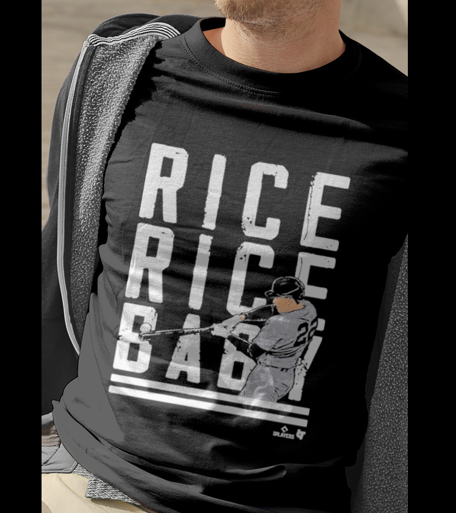 Rice Rice Baby Baseball Player Number 2 Batting Action T-Shirt