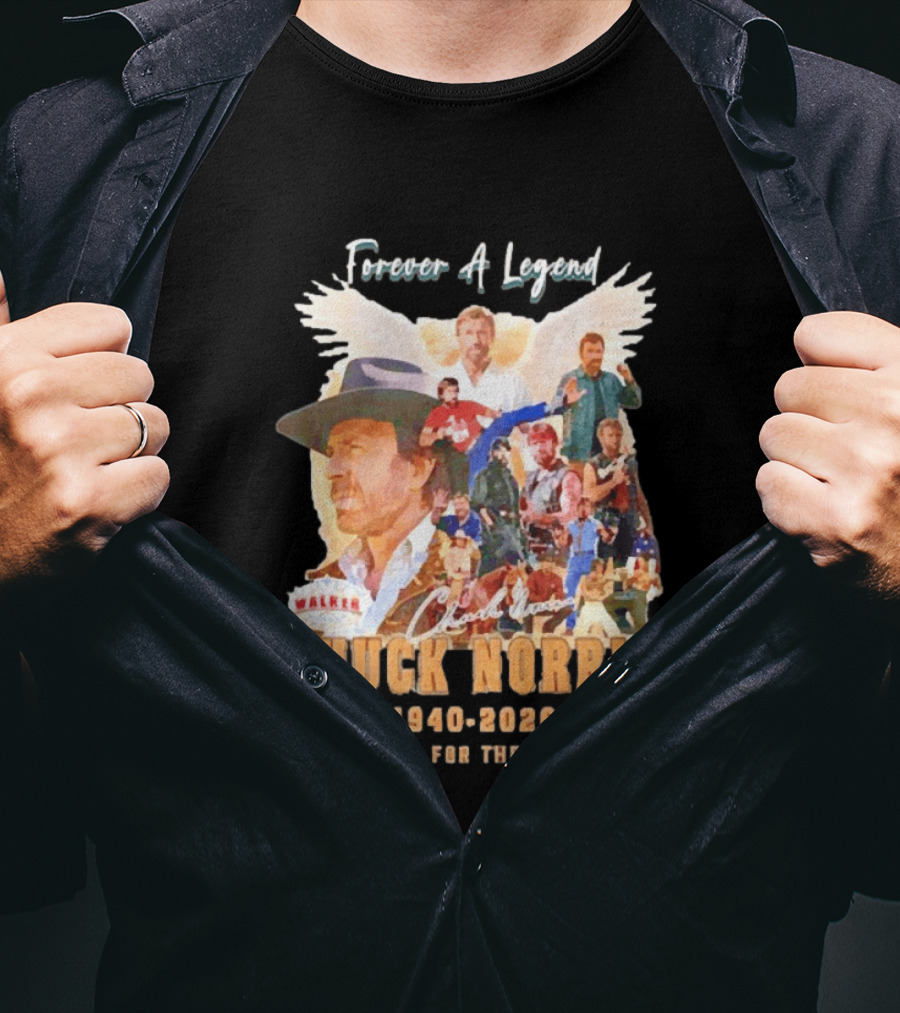 Forever A Legend Chuck Norris Thank You For The Memories 1940 2026 T-Shirt