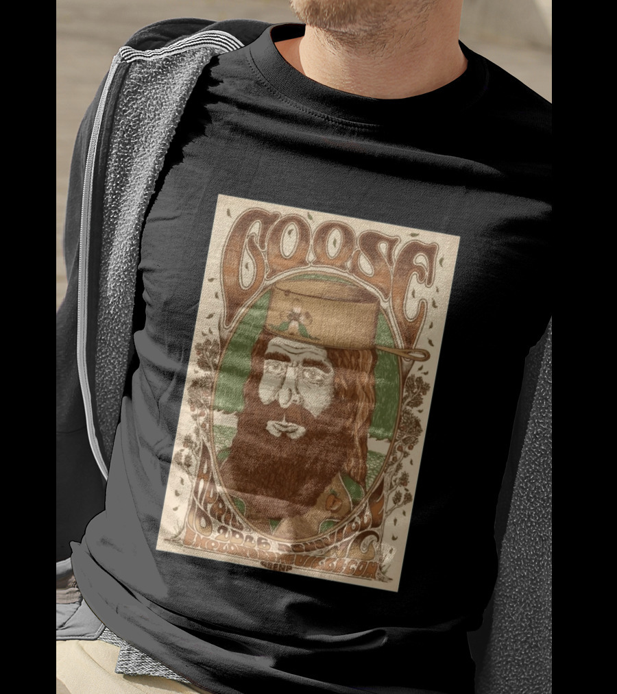Goose Asheville ExploreAsheville.com Arena April 10 2026 Bearded Man With Hat T-Shirt