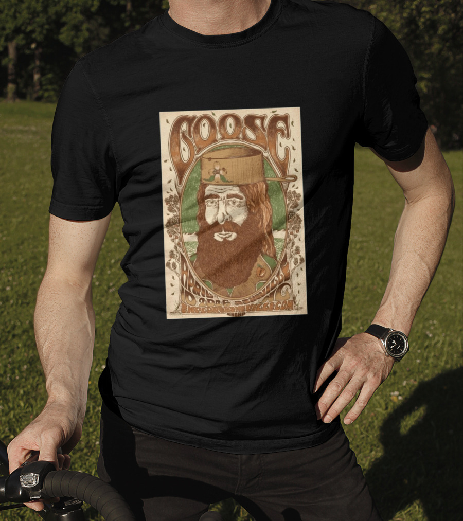 Goose Asheville ExploreAsheville.com Arena April 10 2026 Bearded Man With Hat T-Shirt