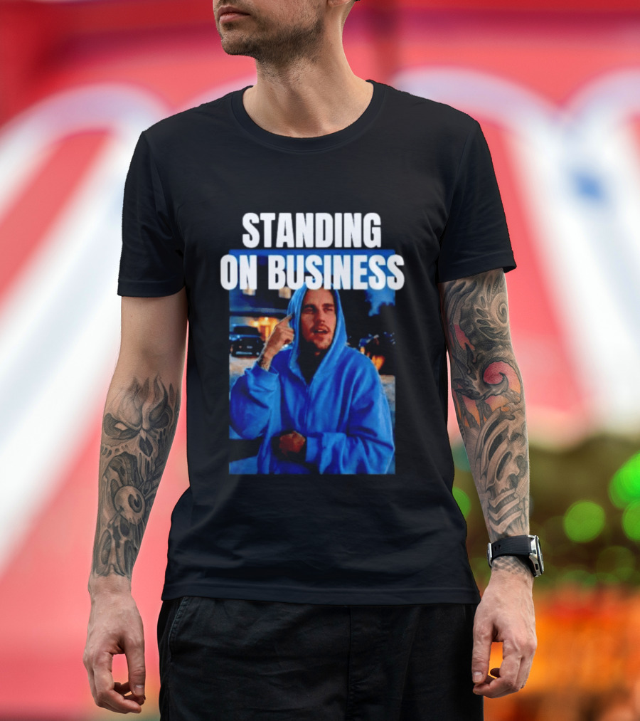 Standing on Business Blue Image T-Shirt