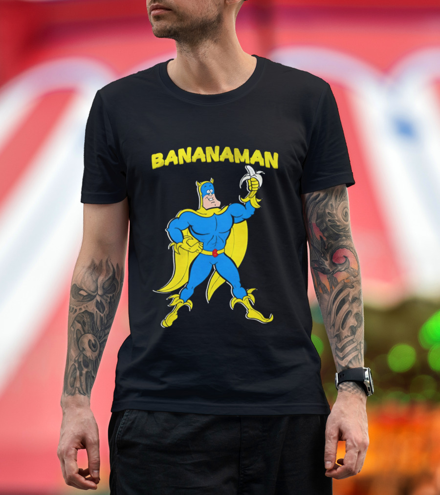 Bananaman Cartoon Superhero with Banana T-Shirt