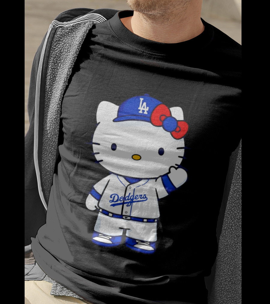Hello Kitty Los Angeles Dodgers MLB Baseball Collaboration Fan T-Shirt