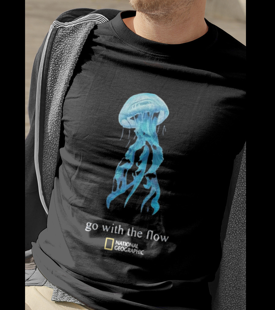 Jellyfish Go With The Flow National Geographic Blue Ocean T-Shirt