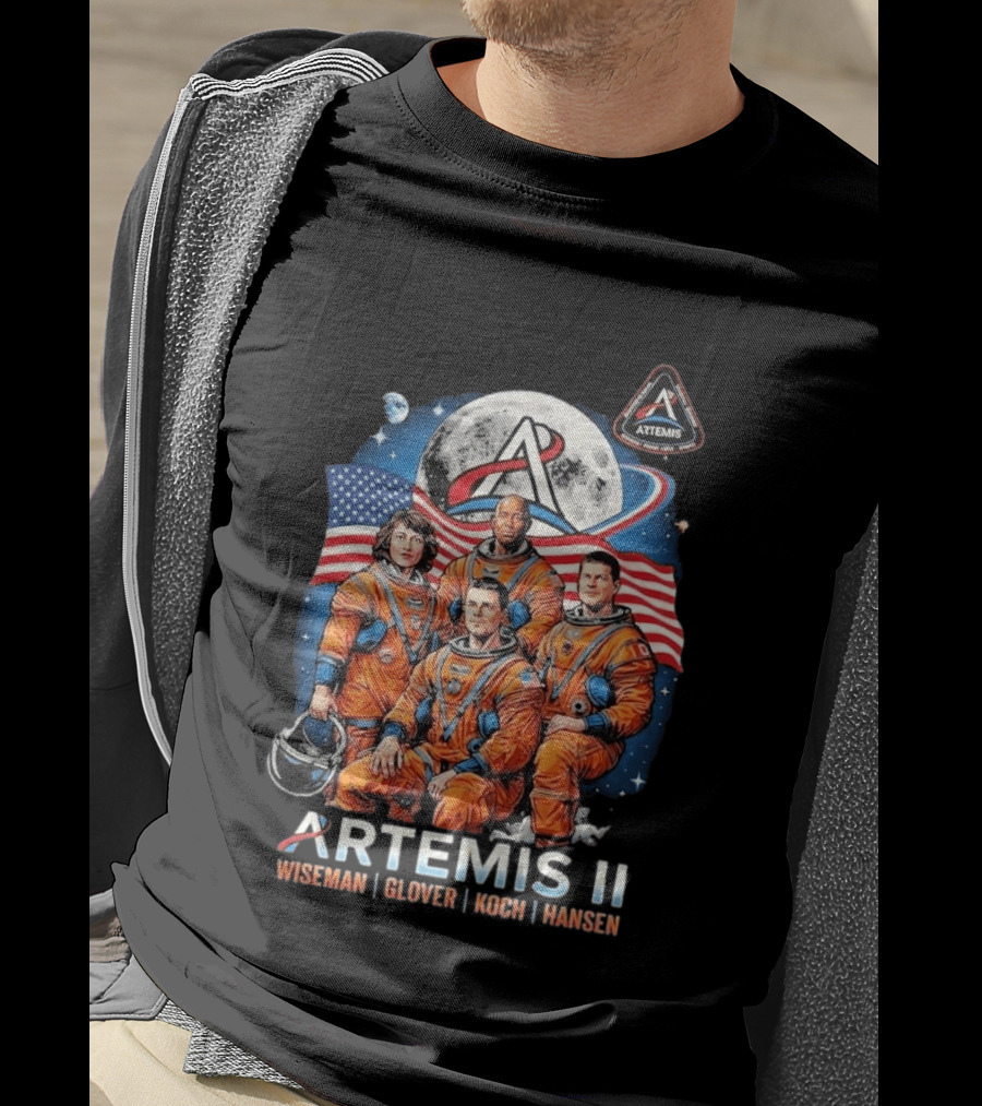 NASA Artemis II Wiseman Glover Koch Hansen Astronauts Return To Earth Moon Mission T-Shirt