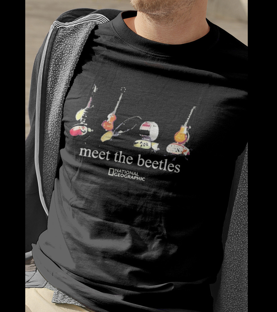 National Geographic Meet The Beetles Cotton Beatles Inspired Instruments T-Shirt