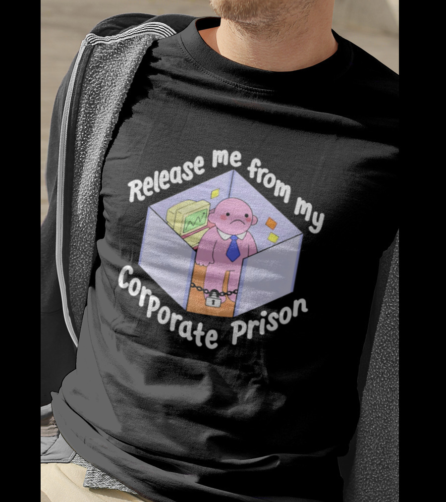 Release Me From My Corporate Prison Cubicle Cartoon T-Shirt