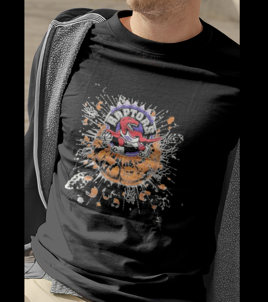 Toronto Raptors Splatter Exploding Basketball T-Shirt