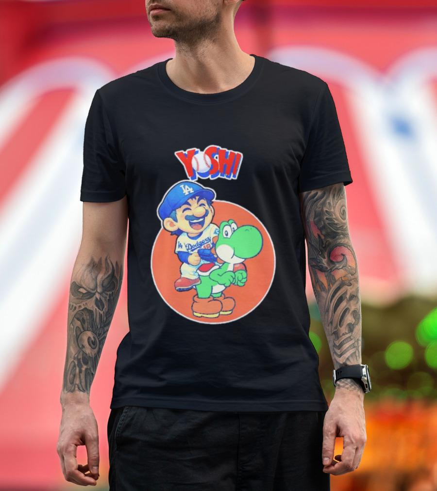 Yoshinobu Yamamoto Los Angeles Dodgers MLB Yoshi Cartoon Dodger Gear T-Shirt