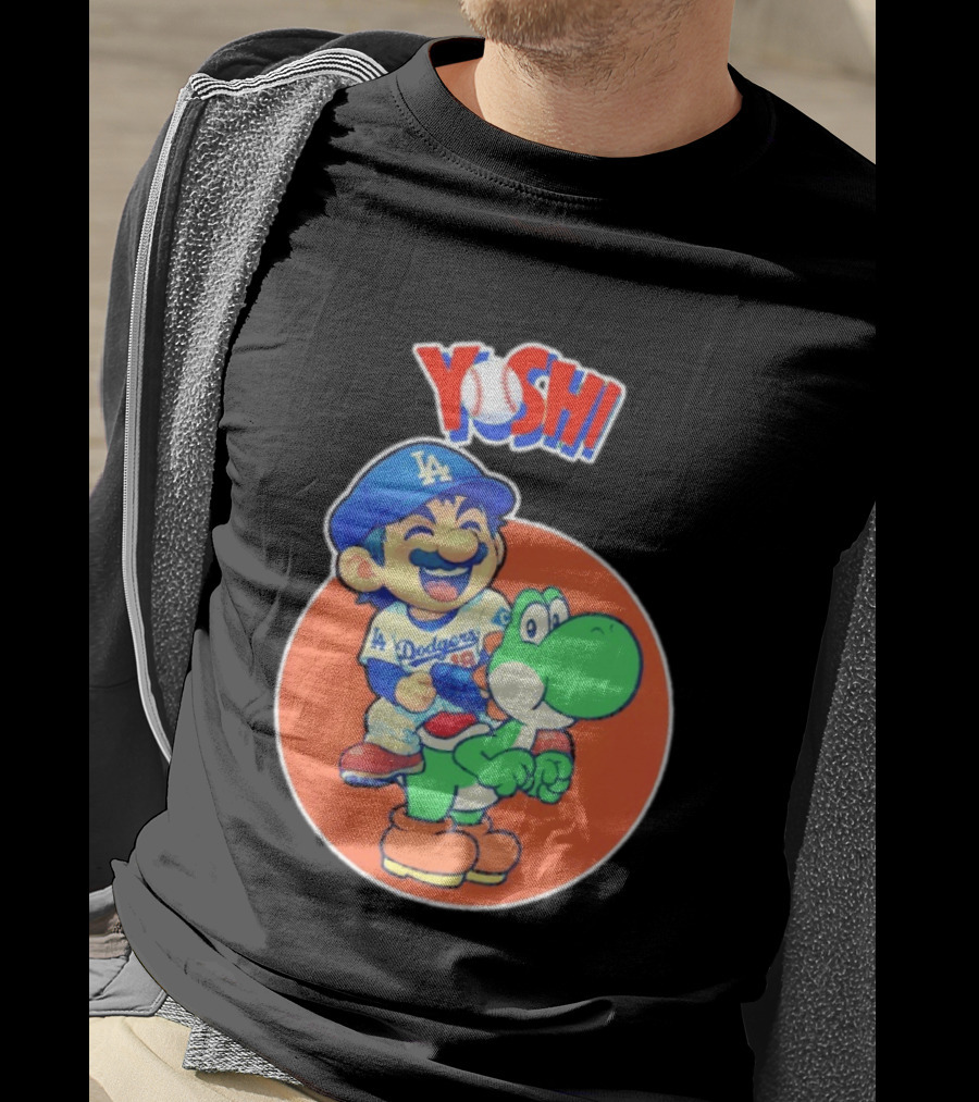 Yoshinobu Yamamoto Los Angeles Dodgers MLB Yoshi Cartoon Dodger Gear T-Shirt