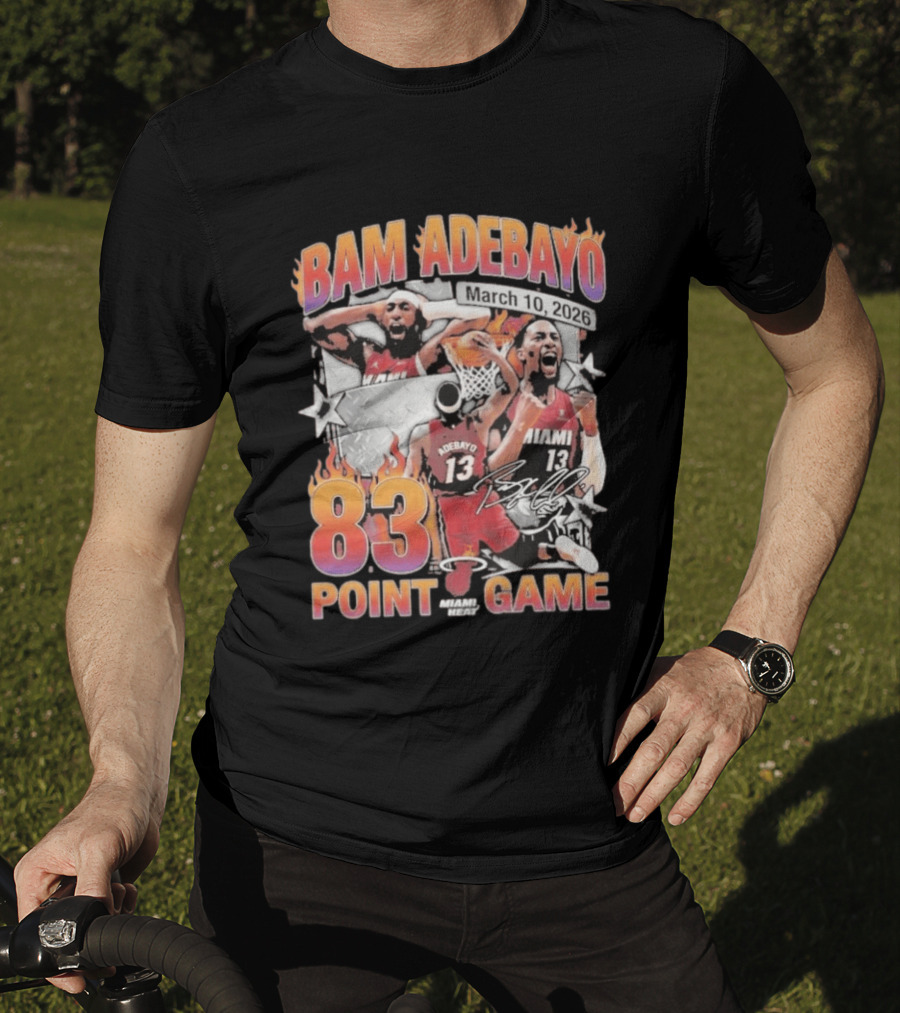 Bam Adebayo March 10 2026 Miami Heat 83 Point Game T-Shirt