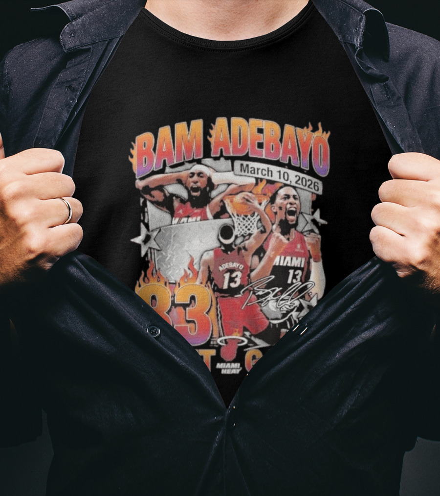 Bam Adebayo March 10 2026 Miami Heat 83 Point Game T-Shirt