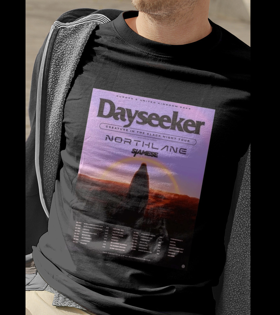 Dayseeker Europe UK 2026 Creature In The Black Night Tour With Northlane And Siamese T-Shirt