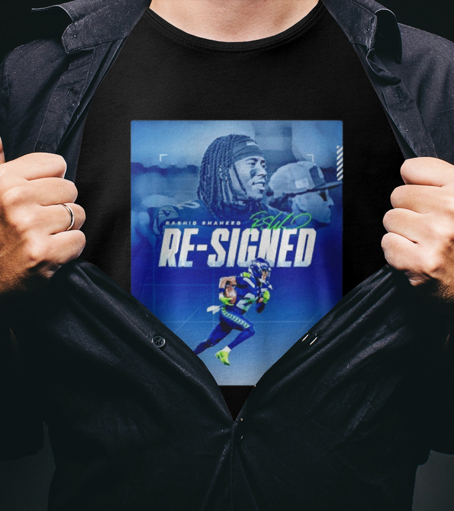 Rashid Shaheed Re Signed Seattle Seahawks NFL Swoosh T-Shirt