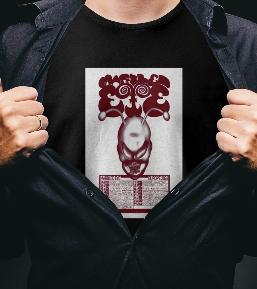 Marbled Eye Europe 2026 Tour Dates Skull T-Shirt