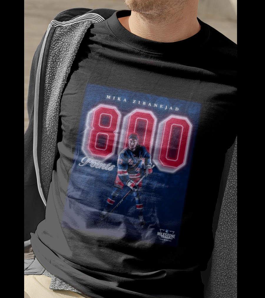 Mika Zibanejad 800 Points New York Rangers Milestone Moment T-Shirt