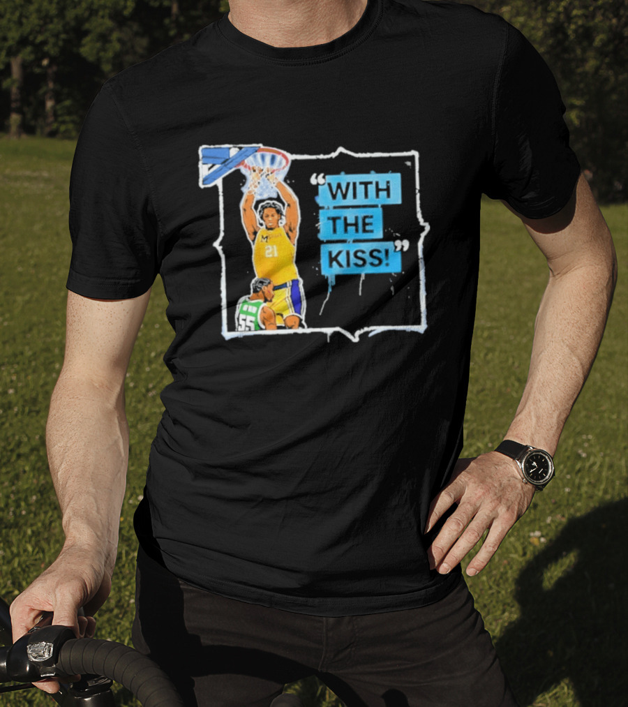 Morez Johnson Jr. 21 Dunking Action With The Kiss T-Shirt