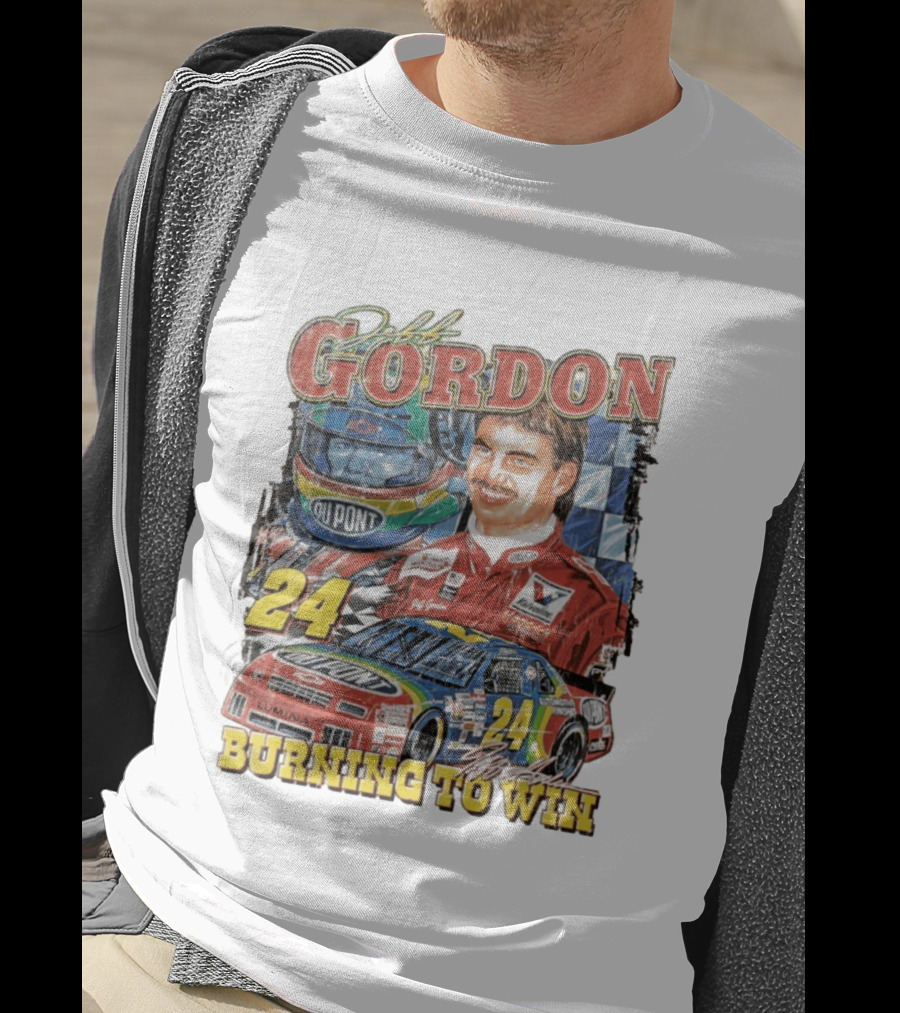 Jeff Gordon Dupont Racing 24 Burning To Win T-Shirt