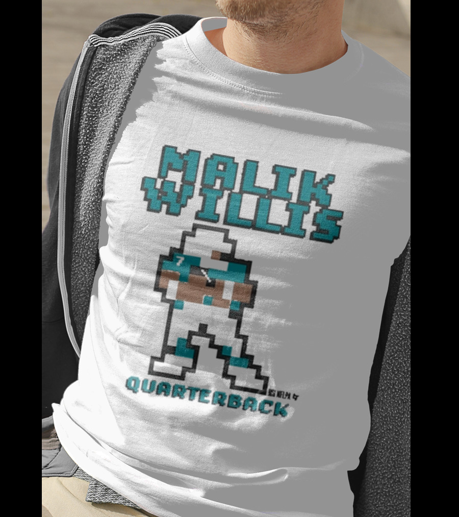 Malik Willis Retro Pixel Quarterback Miami Baller T-Shirt