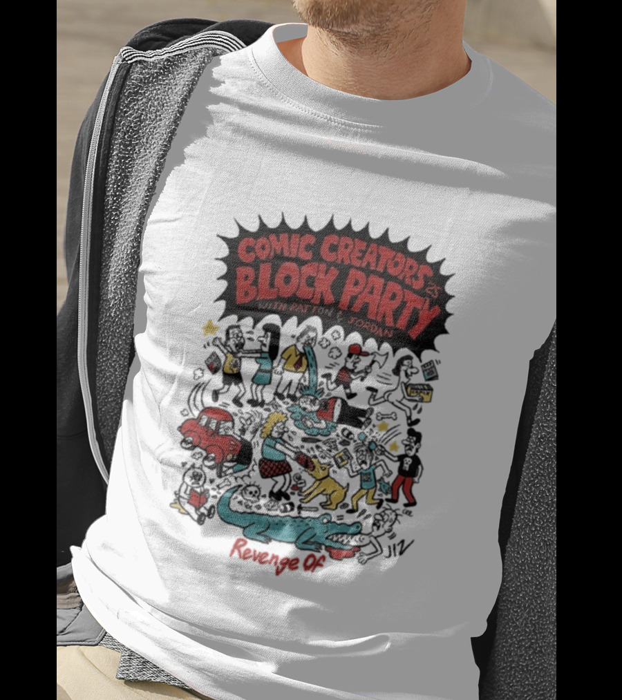 Revenge Of Comic Creators Block Party With Patton & Jordan Crocodile Chaos Celebration T-Shirt