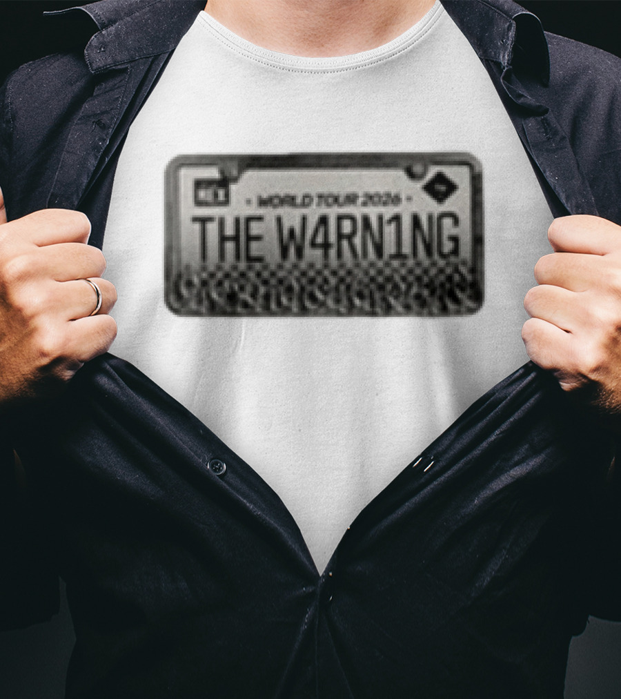 The Warning World Tour 2026 License Plate Style W4RN1NG T-Shirt