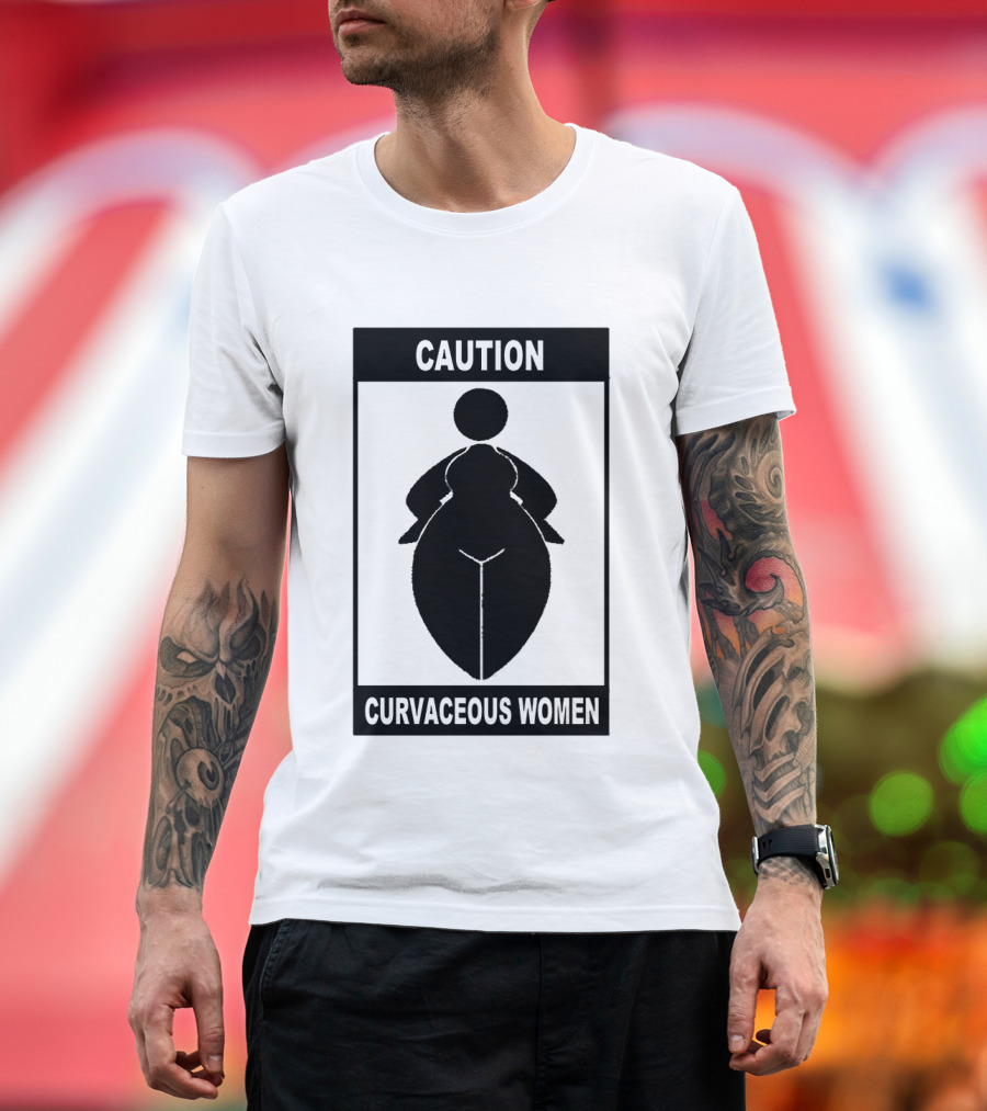 Caution Curvaceous Women Silhouette Warning T-Shirt